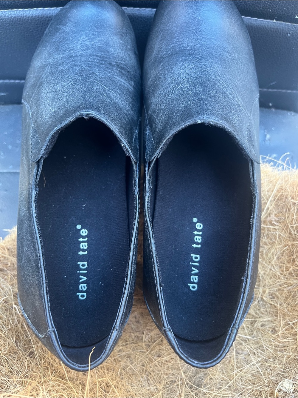 David Tate Black Slip-On Loafers